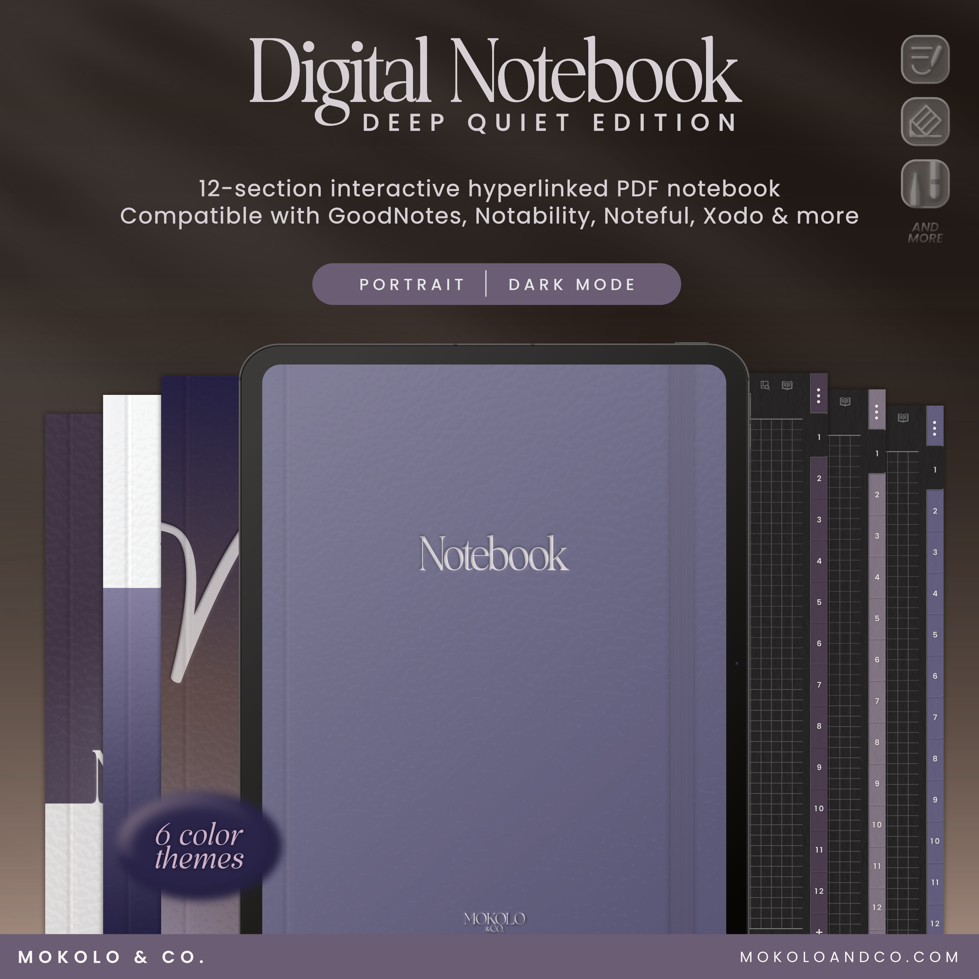 Digital Notebook — Dark Mode