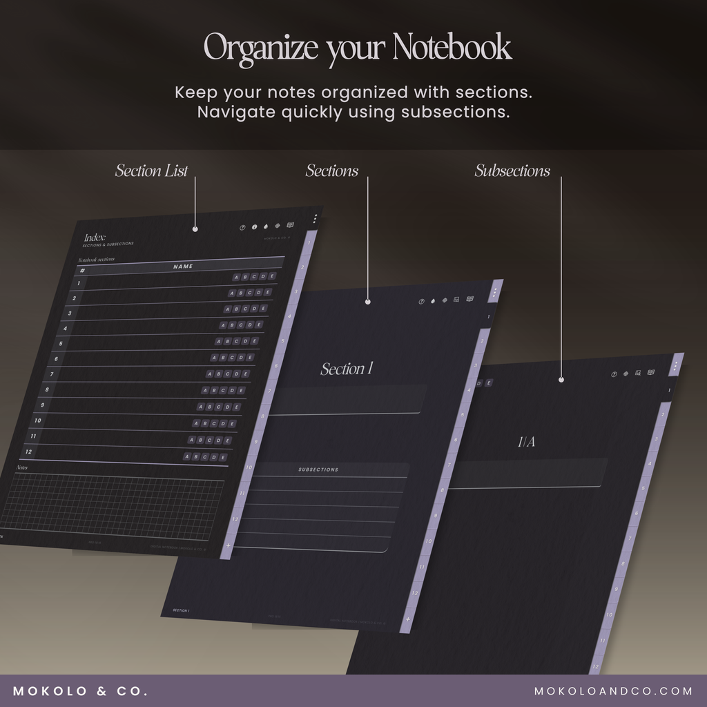 Digital Notebook — Dark Mode